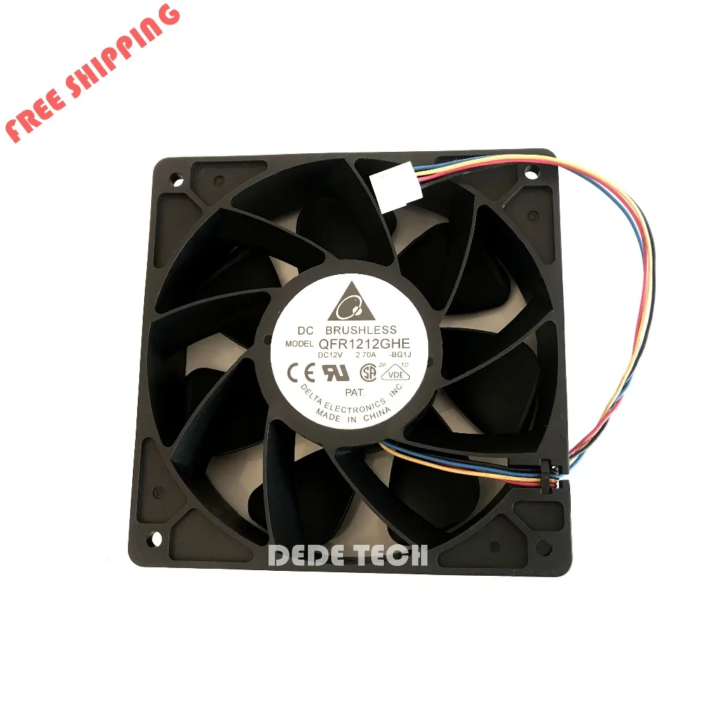 Delta brand new QFR1212GHE QFR1212GHE-PWM 4P 12V 2.7A 12038 Server cooling fan 74Y5220 120*120*38mm for Bitcoin Miner
Delta brand new QFR1212GHE QFR1212GHE-PWM 4P 12V 2.7A 12038 Server cooling fan 74Y5220 120*120*38mm for Bitcoin Miner
