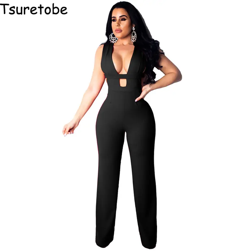 Tsuretobe Bandage Sexy Wide Leg Jumpsuit Women Fashion Hollow Out Black Elegant Jumpsuit Sleeveless Casual Bodysuit Rompers Slim
Tsuretobe Bandage Sexy Wide Leg Jumpsuit Women Fashion Hollow Out Black Elegant Jumpsuit Sleeveless Casual Bodysuit Rompers Slim