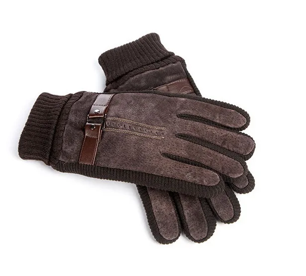 100 пар новый дизайн мужские зимние перчатки роскошные кожаные Лоскутные толстые