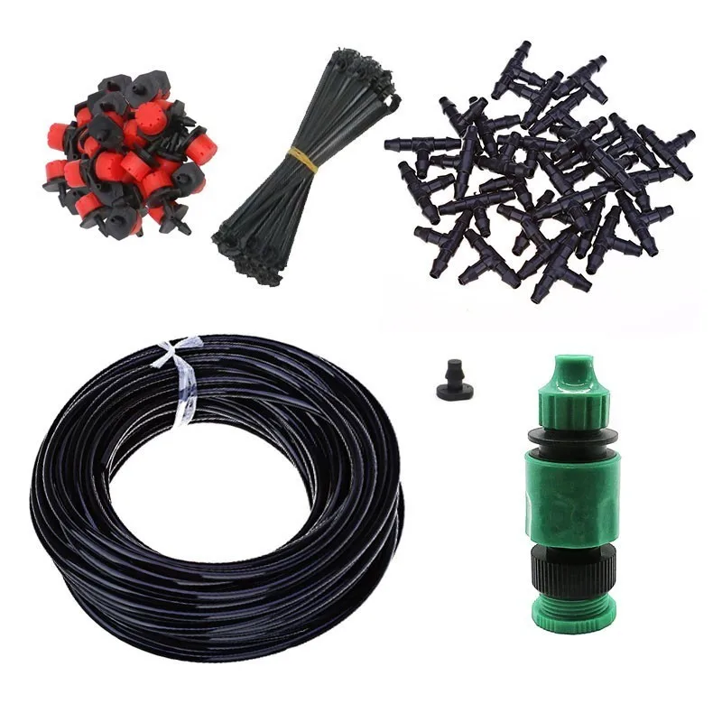20m Red Cap Irrigation System Set Fog Nozzles Portable Mist Automatic Watering Garden Hose Spray Head With 4/7mm Tee Connector
20m Red Cap Irrigation System Set Fog Nozzles Portable Mist Automatic Watering Garden Hose Spray Head With 4/7mm Tee Connector