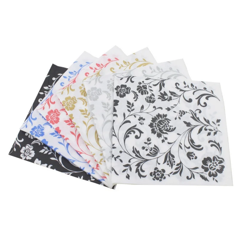 Color Printed Black Background White Flower Pattern Original Wood Pulp Napkin Portable Home Kitchen Textile Finished Supplies
Color Printed Black Background White Flower Pattern Original Wood Pulp Napkin Portable Home Kitchen Textile Finished Supplies