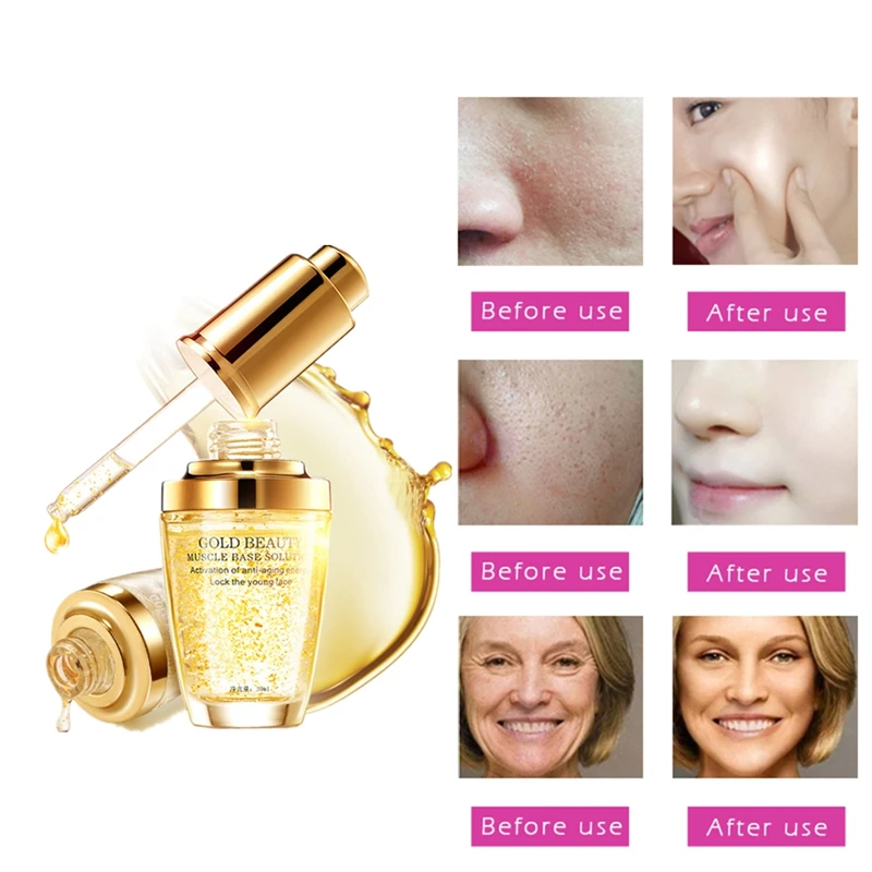 24K Gold Serum Hyaluronic Acid Serum Anti Aging Anti Wrinkle Liquid Moisturizing Whitening lift Firming Shrink pores Repair Care
24K Gold Serum Hyaluronic Acid Serum Anti Aging Anti Wrinkle Liquid Moisturizing Whitening lift Firming Shrink pores Repair Care