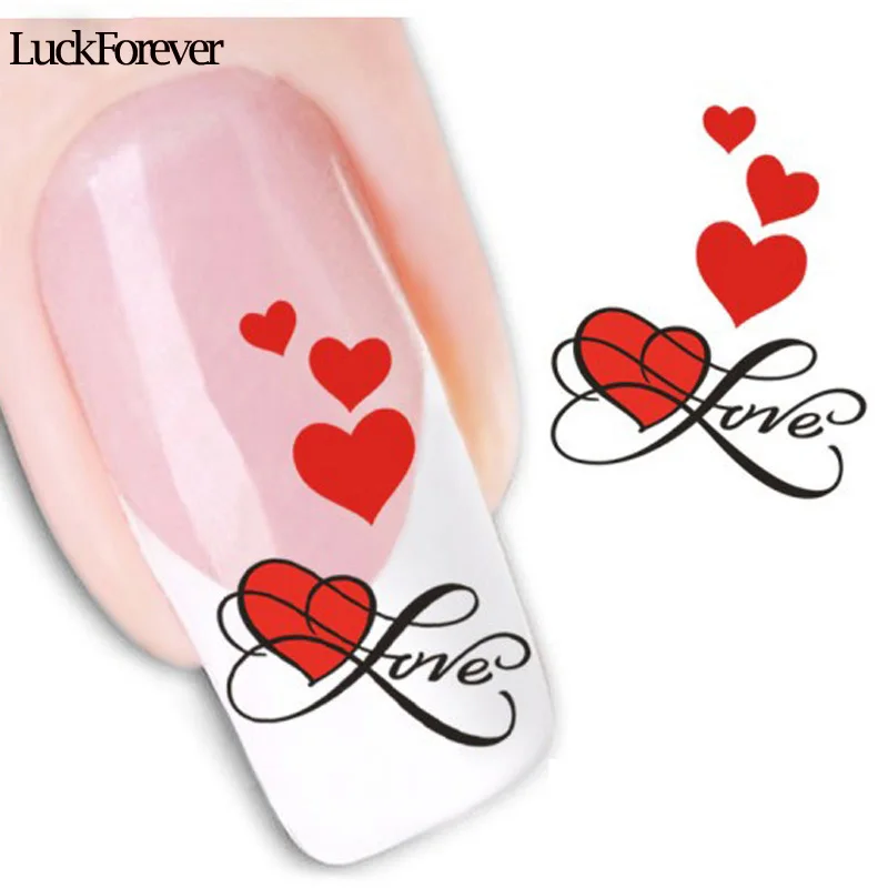 Фото 2 шт. стикер для дизайна ногтей сердечная Love буква наклейки в виде - купить