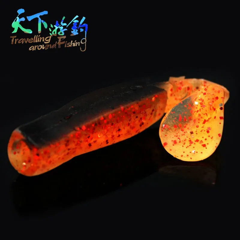 TAF 4pcs Soft Fishing Lure 9cm 9.7g T Tail Isca Artificial Silicone Bait for Carp Saltwater Freshwater Worm Pesca | Спорт и