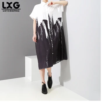 lxg Maternity New Spring Lapel Long Sleeve Black Pattern Printed Split Joint Hit Color Big Size Long Loose Shirt Dress Women
lxg Maternity New Spring Lapel Long Sleeve Black Pattern Printed Split Joint Hit Color Big Size Long Loose Shirt Dress Women