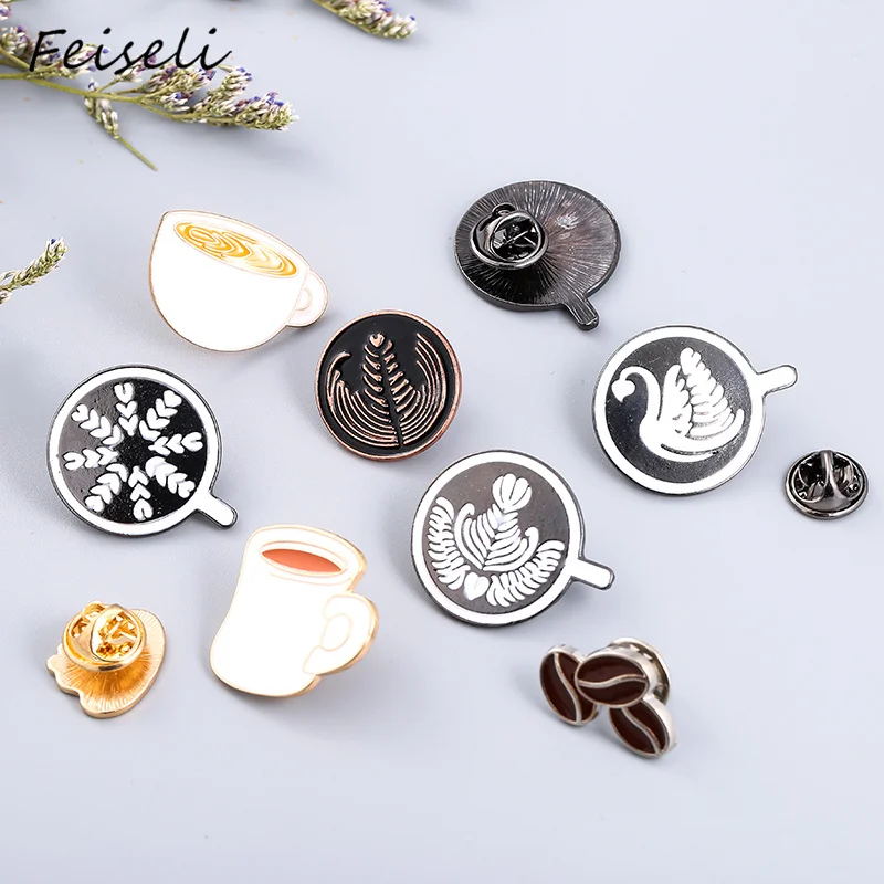 Feiseli Vintage Black Color Coffee Cup Coffee Beans Plants Swan Brooch For Women Metal Badge Clothes School Bag Ornament
Feiseli Vintage Black Color Coffee Cup Coffee Beans Plants Swan Brooch For Women Metal Badge Clothes School Bag Ornament