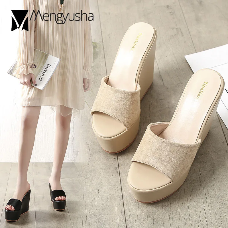 14cm extra high heels sandals women summer wedges platform sandalias women flock thick bottom slippers black flipflops slidec627
14cm extra high heels sandals women summer wedges platform sandalias women flock thick bottom slippers black flipflops slidec627