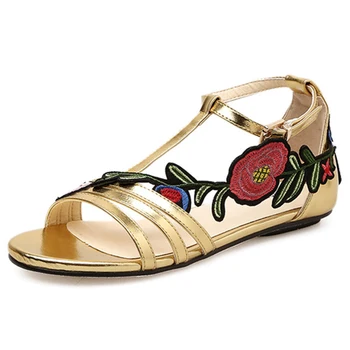 Plus Size 35-42 Ethnic Bohemian Sandals Summer Woman Sandals Gold Gladiator Sandals Women Flat Sandalias Embroidered Shoes Mujer
Plus Size 35-42 Ethnic Bohemian Sandals Summer Woman Sandals Gold Gladiator Sandals Women Flat Sandalias Embroidered Shoes Mujer