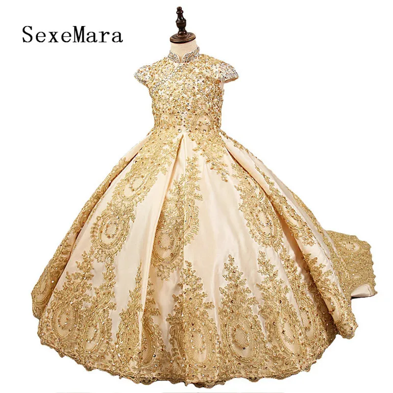 real pictures gold crystal beading girls dresses ball gowns for kids birthday party dress flower girls dresses Pageant Gown
real pictures gold crystal beading girls dresses ball gowns for kids birthday party dress flower girls dresses Pageant Gown