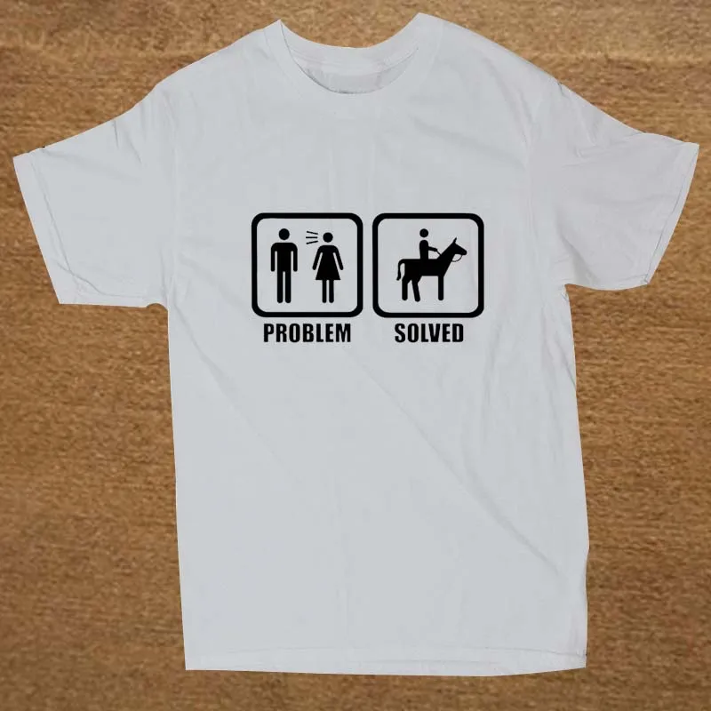 Funny Horse Riding Problem Solved T Shirt Cotton Short Sleeve T-shirts Men Top Tees Camisetas Masculina
Funny Horse Riding Problem Solved T Shirt Cotton Short Sleeve T-shirts Men Top Tees Camisetas Masculina