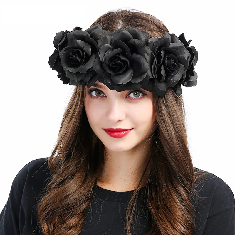 Women Wedding Black Flower Crown Head Band Wedding Floral Head Wreath Bridesmaid Bridal Headpiece Female Flower Headband
Women Wedding Black Flower Crown Head Band Wedding Floral Head Wreath Bridesmaid Bridal Headpiece Female Flower Headband