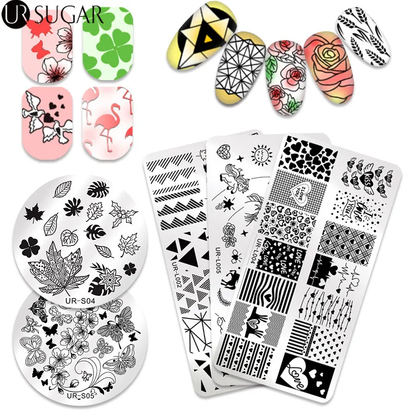 UR SUGAR Floral Nail Stamping Plate Flower Geometry Cat Stamp Template Nail Art Image Plate Stencil for Stamping Polish DIY
UR SUGAR Floral Nail Stamping Plate Flower Geometry Cat Stamp Template Nail Art Image Plate Stencil for Stamping Polish DIY