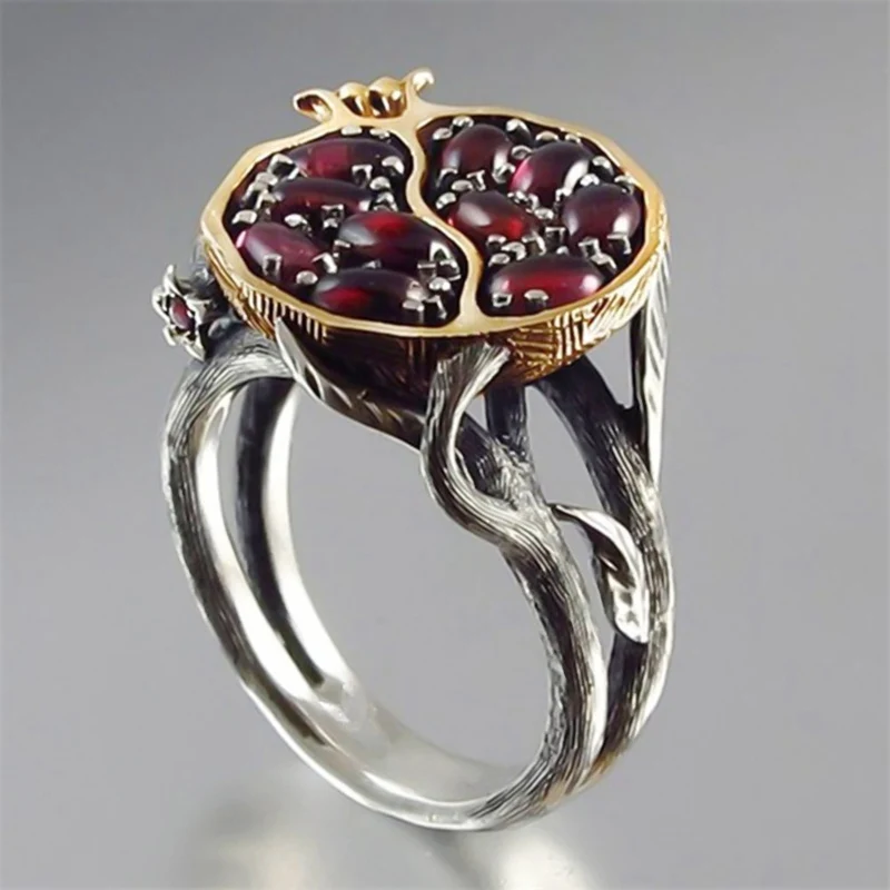 Vintage Round Gold Color Natural Red Garnet Ring Crystal Rhinestone Stone Leaf Pomegranate Jewelry Rings Women
Vintage Round Gold Color Natural Red Garnet Ring Crystal Rhinestone Stone Leaf Pomegranate Jewelry Rings Women