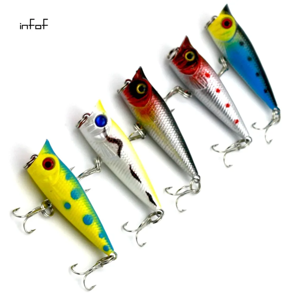INFOF 5pc POPPER Fishing Lure Hard Bait 4.8g/0.169oz 5cm/1.96in Artificial Plastic Feather wobbler Bait Crankbait Fishing Tackle
INFOF 5pc POPPER Fishing Lure Hard Bait 4.8g/0.169oz 5cm/1.96in Artificial Plastic Feather wobbler Bait Crankbait Fishing Tackle