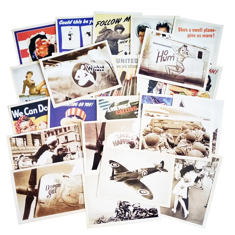 32 Pcs/pack Vintage Style Post Card Movie Stars Poster Drawing Greeting Postcards Set Gift WW2 Military Theme Classic Card
32 Pcs/pack Vintage Style Post Card Movie Stars Poster Drawing Greeting Postcards Set Gift WW2 Military Theme Classic Card