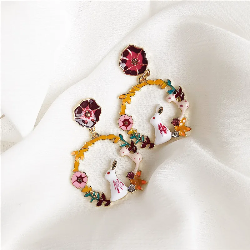 2019 new brand design hand made color rabbit flower earrings generous minimalist temperament summer earrings gift for women.
2019 new brand design hand made color rabbit flower earrings generous minimalist temperament summer earrings gift for women.