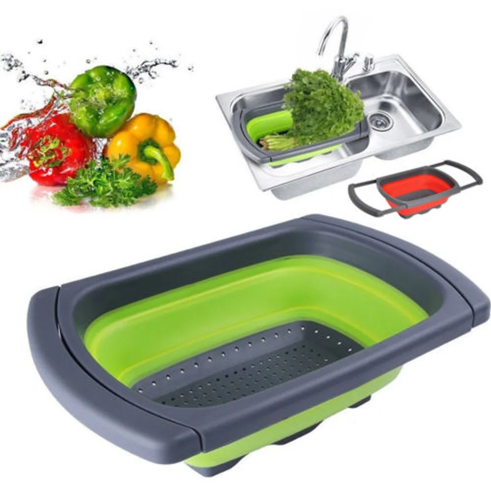 Large Foldable Silicone Colander Fruit Vegetable Washing Basket Over-Sink Strainer Collapsible Drainer With Handle Kitchen Tool
Large Foldable Silicone Colander Fruit Vegetable Washing Basket Over-Sink Strainer Collapsible Drainer With Handle Kitchen Tool