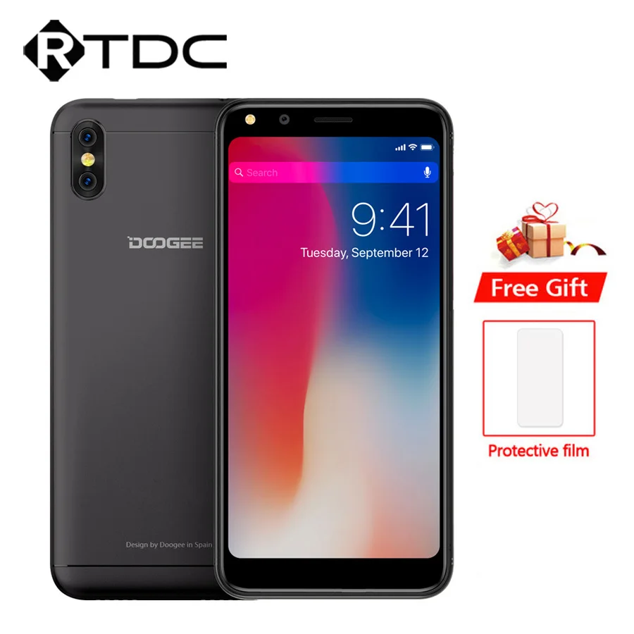 

DOOGEE X53 Android 7.0 5.3 inch Mobile Phone MT6580M 1GB RAM 16GB ROM 5V 1A 2200mAh Battery Dual Cameras 5MP+2MP OTA Smartphone