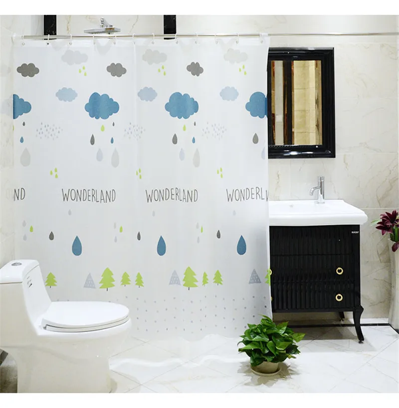 Minimalist Rain Cloud Print Shower Curtain Waterproof Mildew PEVA Toilet Partition Curtain Bathroom Curtain with Hook Home Decor
Minimalist Rain Cloud Print Shower Curtain Waterproof Mildew PEVA Toilet Partition Curtain Bathroom Curtain with Hook Home Decor