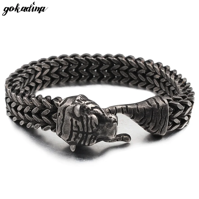 GOKADIMA Vintage Animal Mens Jewelry 316L Stainless Steel Tiger head Chain Link Bracelet PUNK,bijioux,WB675
GOKADIMA Vintage Animal Mens Jewelry 316L Stainless Steel Tiger head Chain Link Bracelet PUNK,bijioux,WB675