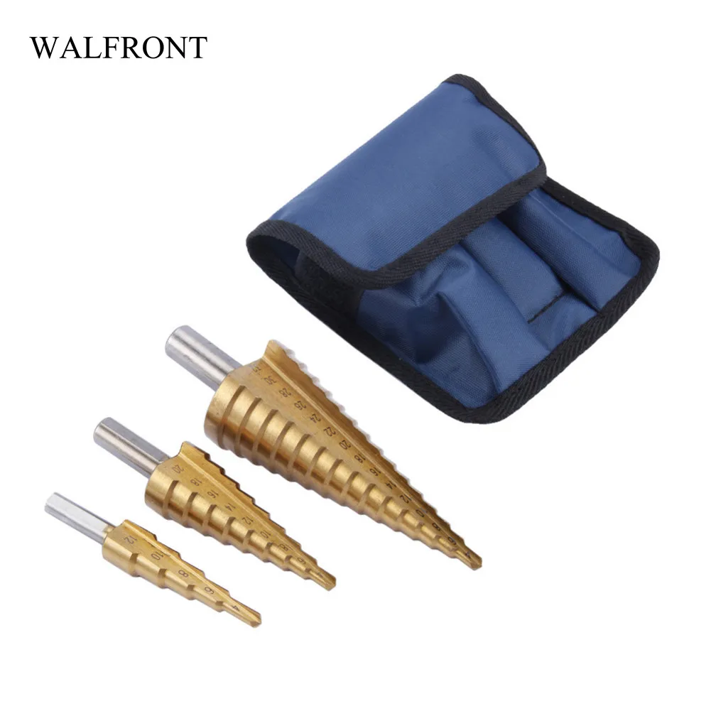 WALFRONT 3Pcs/Set HSS Cobalt Multiple Hole Drill Bit Set Spiral Flute Cutter with Pouch Round Shank Step Drill Bit Tools
WALFRONT 3Pcs/Set HSS Cobalt Multiple Hole Drill Bit Set Spiral Flute Cutter with Pouch Round Shank Step Drill Bit Tools