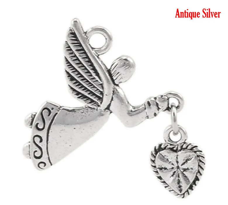 DoreenBeads Zinc metal alloy Charm Pendants Angel Antique Silver 25mm(1") x 22mm( 7/8"), 2 PCs
DoreenBeads Zinc metal alloy Charm Pendants Angel Antique Silver 25mm(1") x 22mm( 7/8"), 2 PCs