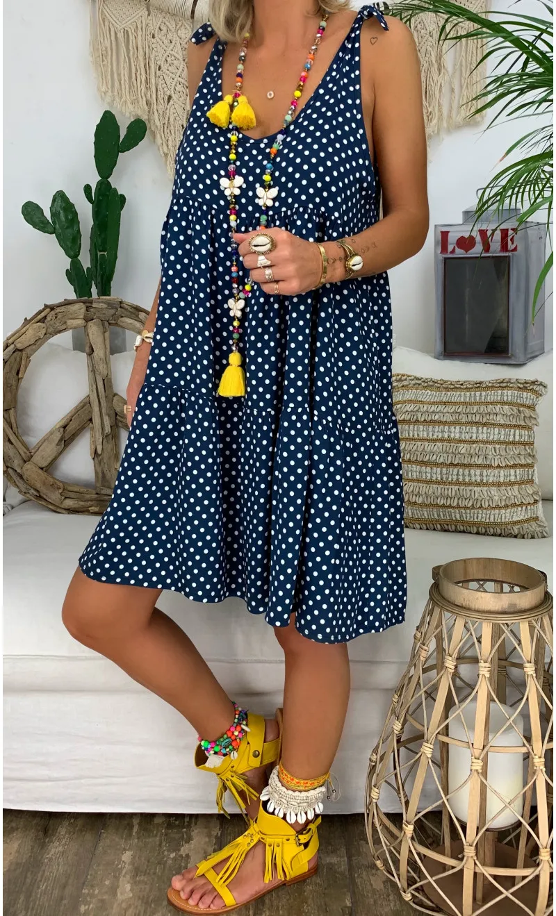 2019 Sleeveless Bow Tie Shoulder Loose Dress 2019 Summer Boho Beach Dresses Women Casual Floral Print A-line Mini Dress Vestidos
2019 Sleeveless Bow Tie Shoulder Loose Dress 2019 Summer Boho Beach Dresses Women Casual Floral Print A-line Mini Dress Vestidos
