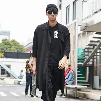 Fashion Casual Male Long Cardigan Punk Gothic Jacket Streetwear Hip Hop Loose Overcoat Men Dark Black Trench Coat
Fashion Casual Male Long Cardigan Punk Gothic Jacket Streetwear Hip Hop Loose Overcoat Men Dark Black Trench Coat