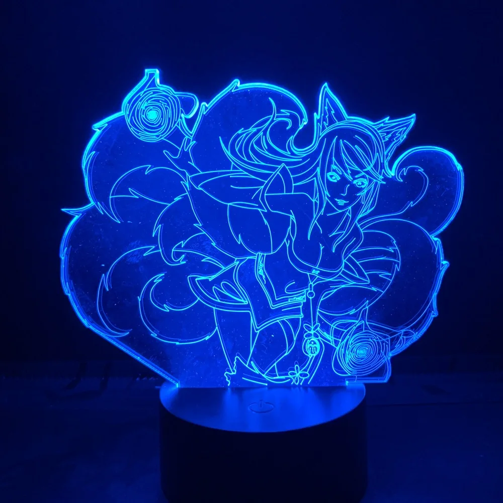 Usb or Battery Powered Desk Lamp League of Legends Hero Ahri Lore The Nine Tailed Fox Touch Switch Room 3d Led Night Light LOL
Usb or Battery Powered Desk Lamp League of Legends Hero Ahri Lore The Nine Tailed Fox Touch Switch Room 3d Led Night Light LOL