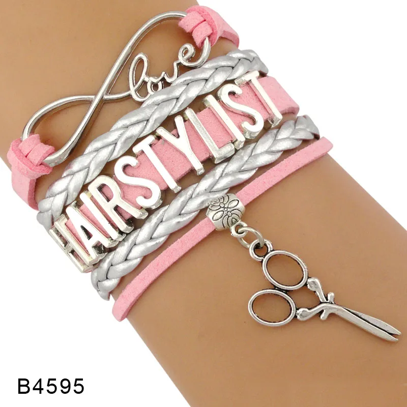 Hair Stylist Hairdresser Barber Blue White Pink Silver Scissors Charm Make Up Artist Tattoos Beautician Bracelets for Women
Hair Stylist Hairdresser Barber Blue White Pink Silver Scissors Charm Make Up Artist Tattoos Beautician Bracelets for Women