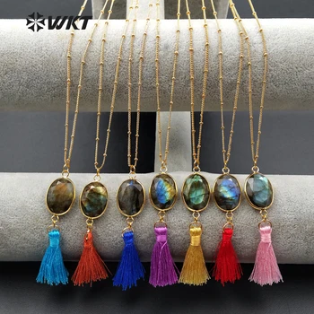 WT-N985 Wholesale Fashion Jewelry Natural Labradorite Tassels Pendant With High Quality 24K Gold Electroplate Chain Kewelry
WT-N985 Wholesale Fashion Jewelry Natural Labradorite Tassels Pendant With High Quality 24K Gold Electroplate Chain Kewelry