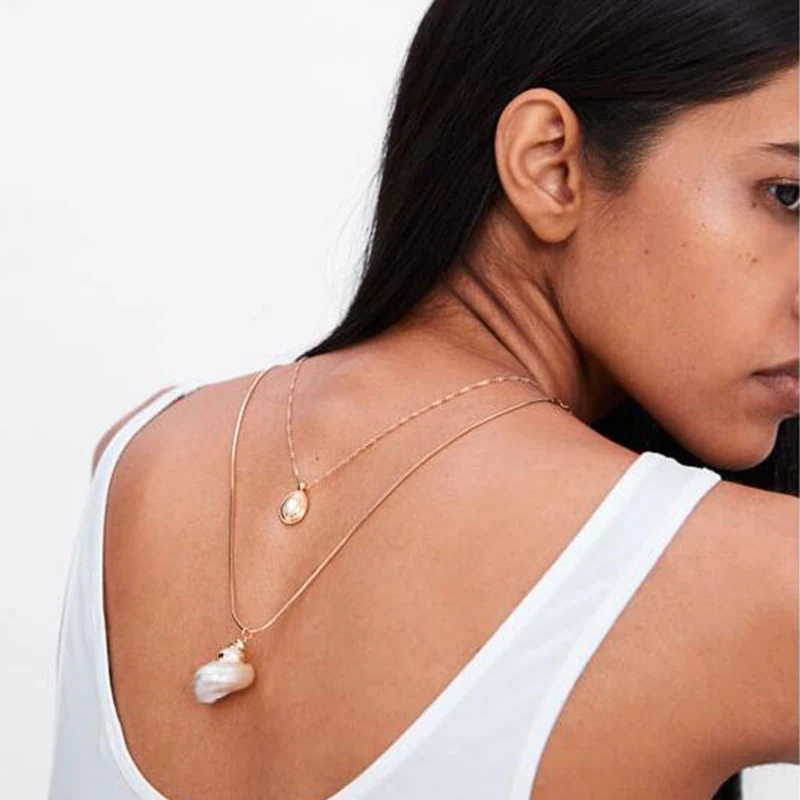 Solememo Boho Conch Multi-layer Choker Necklace Gold Color Simulated Pearl Pendant Necklace For Beach Jewelry Wholesalet N6879
Solememo Boho Conch Multi-layer Choker Necklace Gold Color Simulated Pearl Pendant Necklace For Beach Jewelry Wholesalet N6879