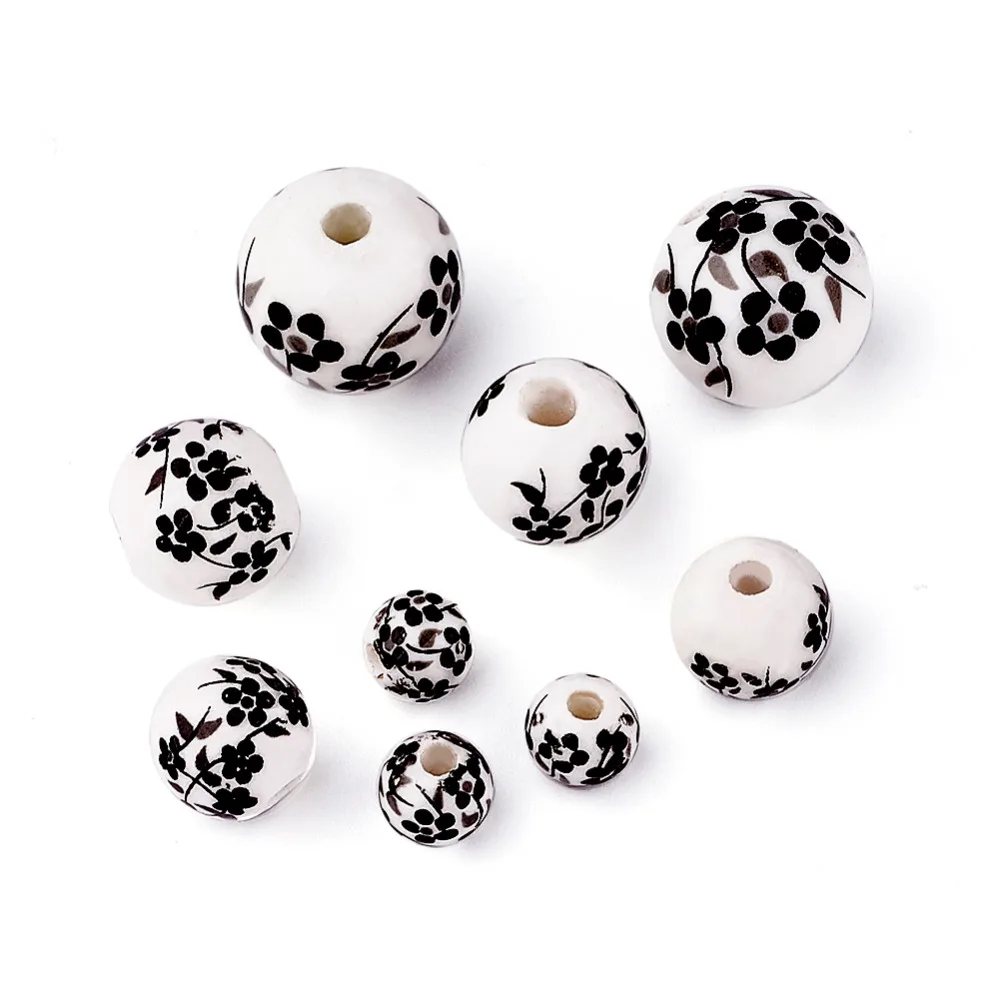PANDAHALL 50pcs Porcelain Handmade Printed Flower Black White Round Beads For Jewelry Making DIY Bracelets 6~12mm Drop Shipping
PANDAHALL 50pcs Porcelain Handmade Printed Flower Black White Round Beads For Jewelry Making DIY Bracelets 6~12mm Drop Shipping