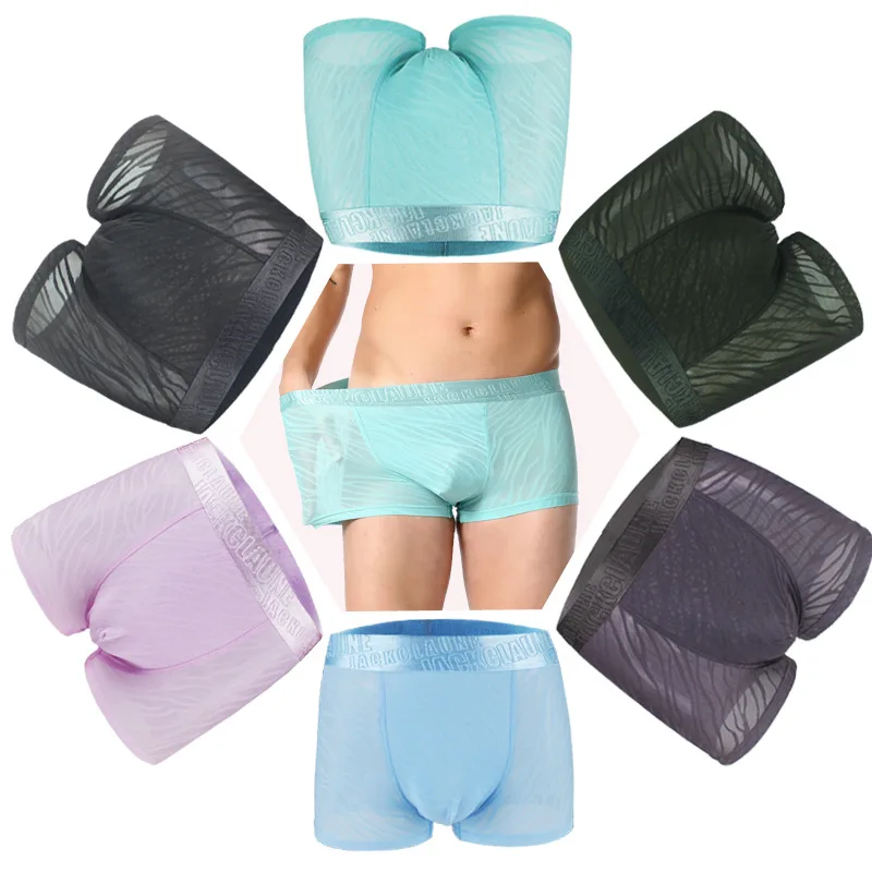 New Men Underwear Summer Cold Male Shorts Ice silk Mesh Sexy Underpants For Man Boxer Homme ropa interior hombre cuecas L-XXXL
New Men Underwear Summer Cold Male Shorts Ice silk Mesh Sexy Underpants For Man Boxer Homme ropa interior hombre cuecas L-XXXL