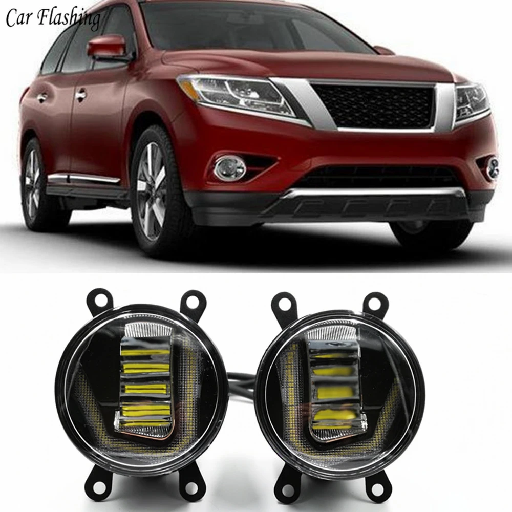 

3-IN-1 Functions Auto LED DRL Daytime Running Light Car Projector Fog Lamp with yellow signal For Nissan Pathfinder 2005-2015