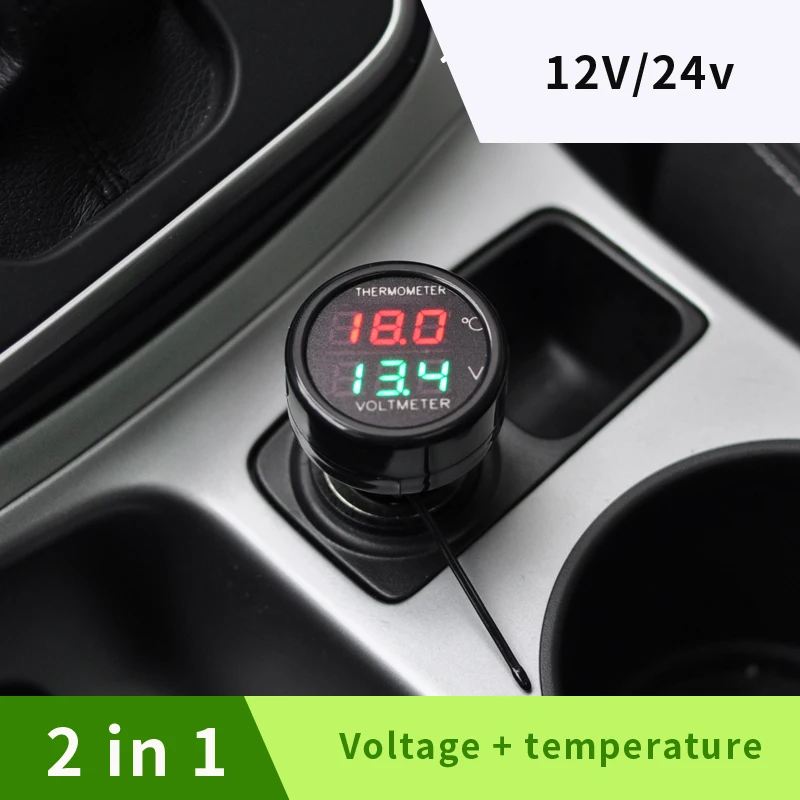 Digital Auto DC 12V 24V Car Thermometer Voltmeter 2 In 1 Temperature Voltage Monitor Red Blue LED Dual Display battery voltage
Digital Auto DC 12V 24V Car Thermometer Voltmeter 2 In 1 Temperature Voltage Monitor Red Blue LED Dual Display battery voltage