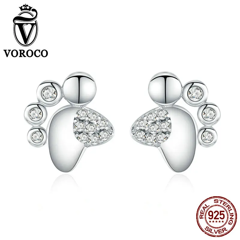 VOROCO 100% 925 Sterling Silver Footprints Stud Earrings Silver Dog Earrings For Women Wedding Engagement Jewelry Gift BNE033
VOROCO 100% 925 Sterling Silver Footprints Stud Earrings Silver Dog Earrings For Women Wedding Engagement Jewelry Gift BNE033