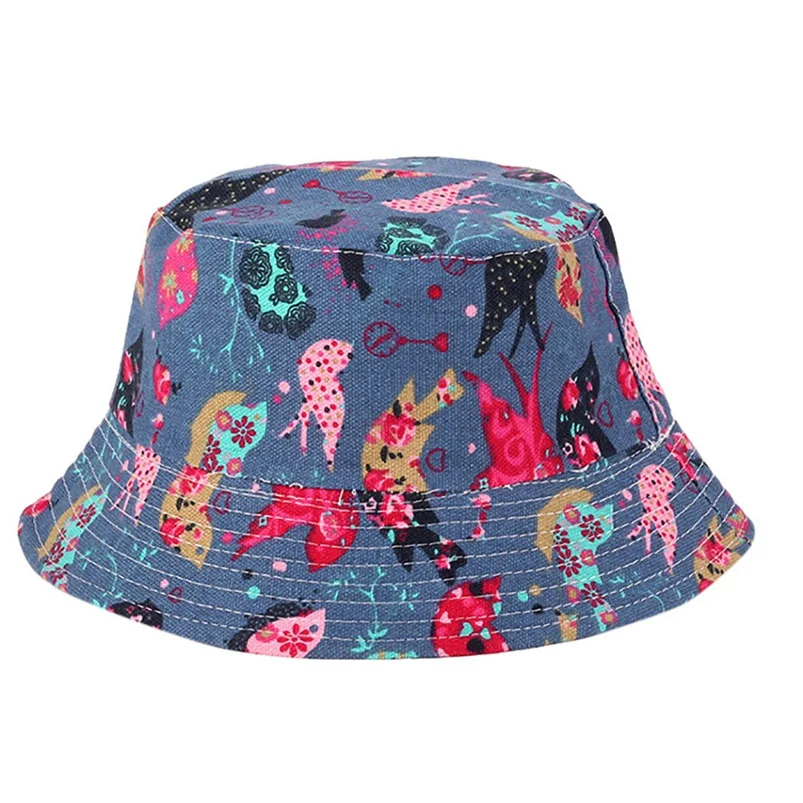  Men Women Bucket Hat Flower Print Cap 2018 Summer Hot Sale Flat Hat Fishing Boonie Bush Cap Outdoor Sunhat Wholesale #FM11 (3)