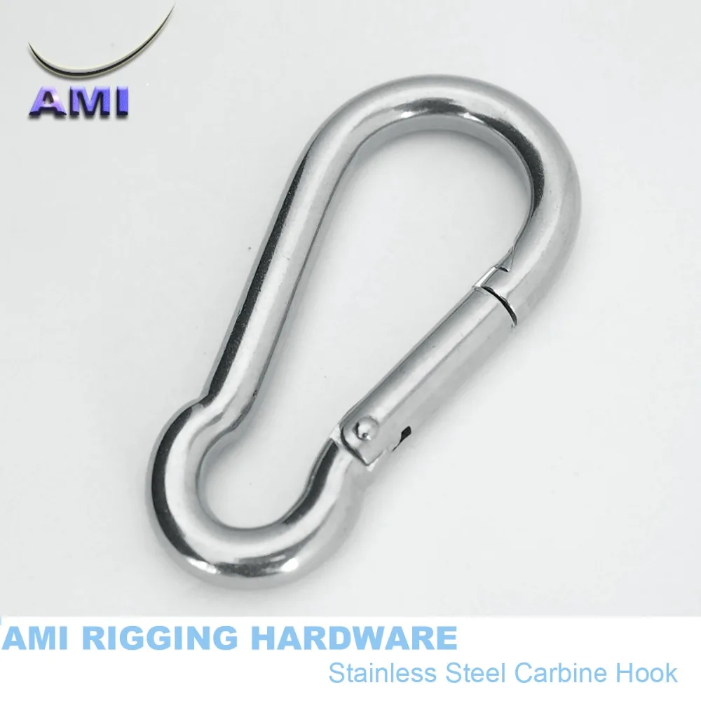 snap hook marine grade 6mm*60mm stainless steel 316 spring hook carabiner key chain boat deck hardware rigging 
snap hook marine grade 6mm*60mm stainless steel 316 spring hook carabiner key chain boat deck hardware rigging
