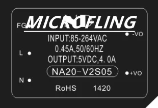 1 шт. NA20-V2S05 Высокоточный понижающий импульсный источник питания с одним выходом 20 Вт
1 шт. NA20-V2S05 Высокоточный понижающий импульсный источник питания с одним выходом 20 Вт