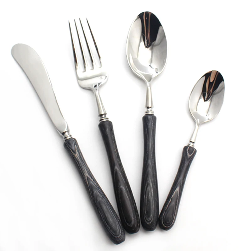 Top Quality 4pc/set Wood Handle Cutlery Stainless Steel Western Food Flatware Sets Fork Spoon Butter knife Dinnerware Set
Top Quality 4pc/set Wood Handle Cutlery Stainless Steel Western Food Flatware Sets Fork Spoon Butter knife Dinnerware Set