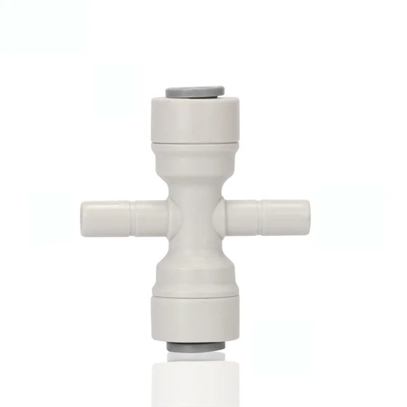 1/4'' Quick Connection - 1/4'' OD Tube RO Water Filter 4 Ways Quick Connector Cross Type Tight Junction PE Pipe Fitting
1/4'' Quick Connection - 1/4'' OD Tube RO Water Filter 4 Ways Quick Connector Cross Type Tight Junction PE Pipe Fitting