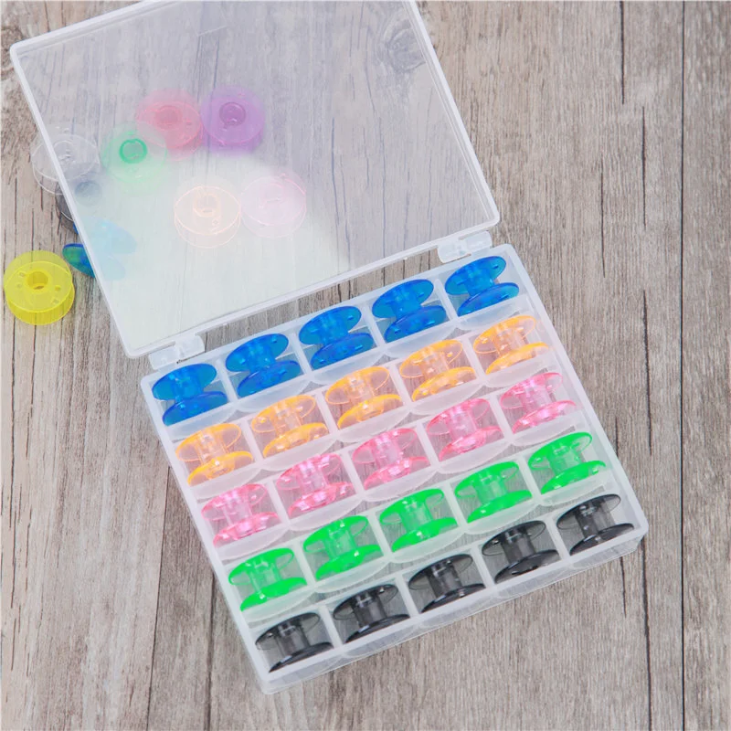 25Pcs/Set Bobbins Box Set Sewing Machine Spools Colorful Plastic Metal and Case Storage Box Sewing Equipment Tools Accessories
25Pcs/Set Bobbins Box Set Sewing Machine Spools Colorful Plastic Metal and Case Storage Box Sewing Equipment Tools Accessories