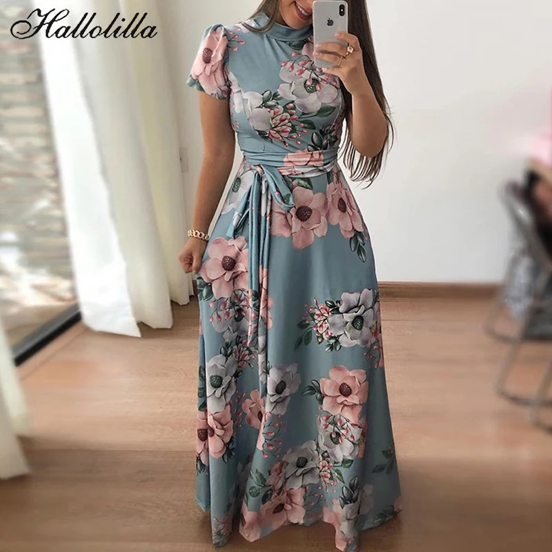 Fashion Summer Dress Robe Femme Vestidos Verano 2019 Long Dress Sukienki Damskie Vestido De Festa Print Ankle-Length Elegant
Fashion Summer Dress Robe Femme Vestidos Verano 2019 Long Dress Sukienki Damskie Vestido De Festa Print Ankle-Length Elegant
