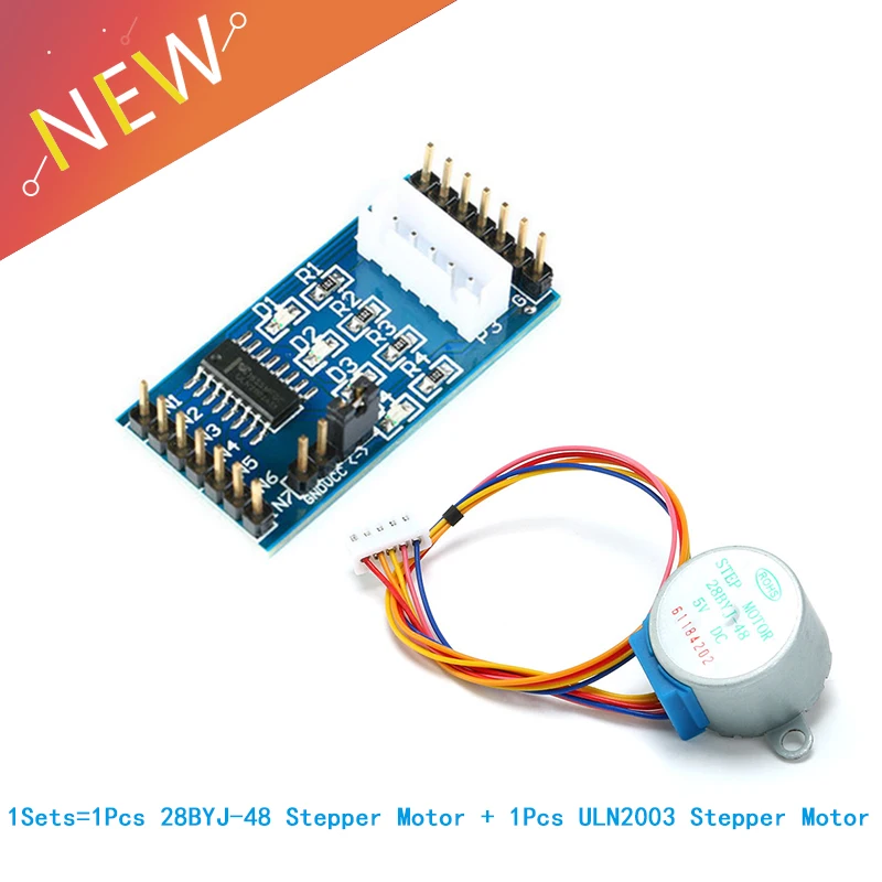 1 Sets Stepper Motor DC 5V 28BYJ-48 + ULN2003 Stepper Motor Driver Module 4 Phase Step Motor for arduino
1 Sets Stepper Motor DC 5V 28BYJ-48 + ULN2003 Stepper Motor Driver Module 4 Phase Step Motor for arduino