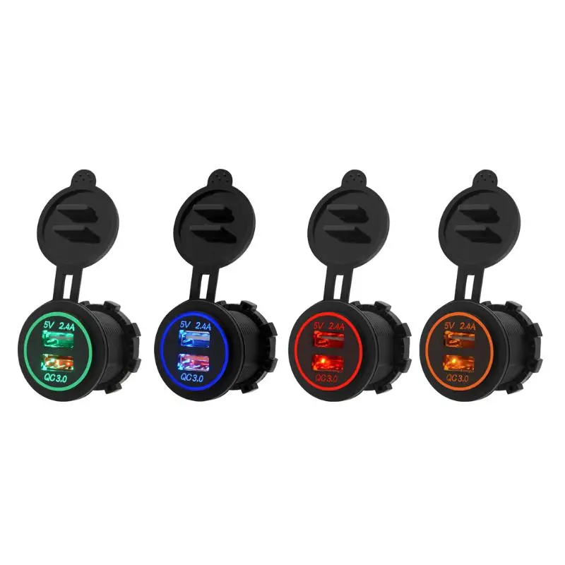 QC3.0 Dual USB Port Charger Power Outlet Fast Charging Socket Power Adapter Automobiles Cables Adapters Sockets
QC3.0 Dual USB Port Charger Power Outlet Fast Charging Socket Power Adapter Automobiles Cables Adapters Sockets