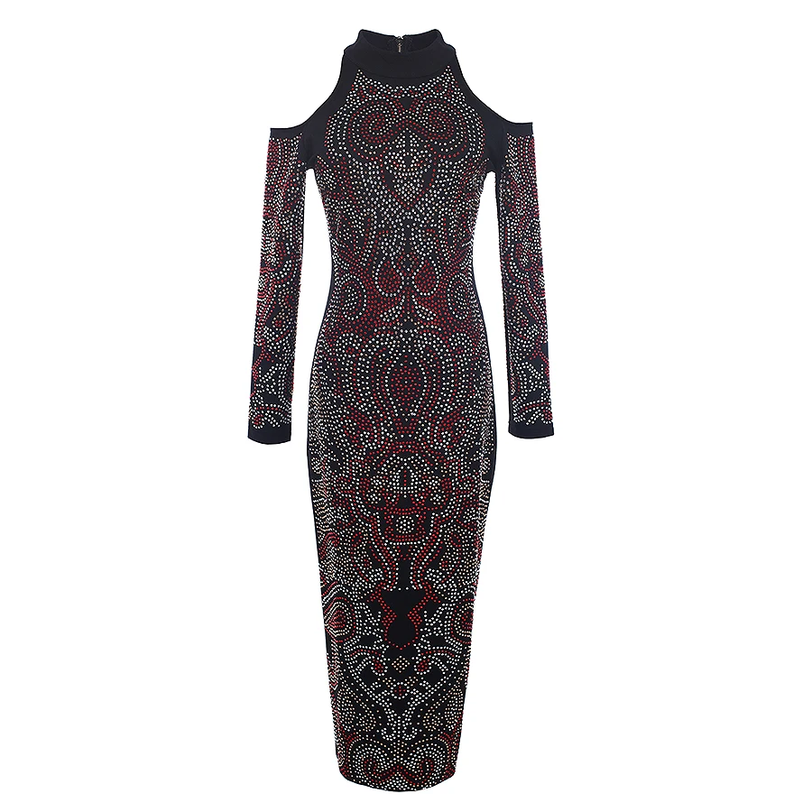 HIGH QUALITY Newest Fashion 2019 Baroque Designer Dress Women's Long Sleeve Shoulder Hollow Out Colorful Diamonds Beading Dress
HIGH QUALITY Newest Fashion 2019 Baroque Designer Dress Women's Long Sleeve Shoulder Hollow Out Colorful Diamonds Beading Dress