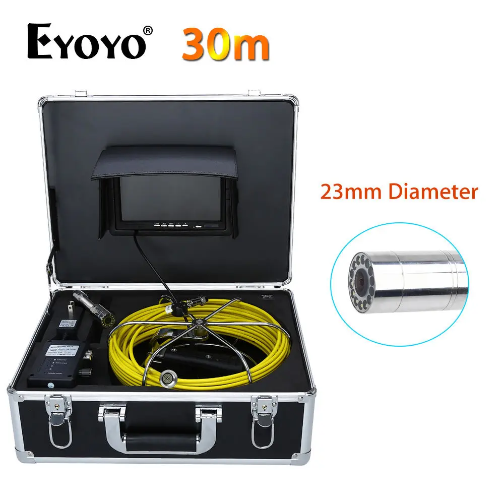 Eyoyo WP70A 7" LCD CMOS 30M 23mm CCTV Cam 1000TVL Wall Drain Sewer Pipe Line Inspection Camera System Snake Inspection Color 
Eyoyo WP70A 7" LCD CMOS 30M 23mm CCTV Cam 1000TVL Wall Drain Sewer Pipe Line Inspection Camera System Snake Inspection Color