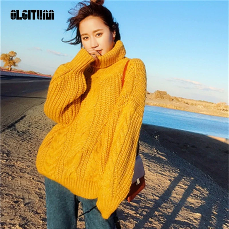 OLGITUM Sweater Women Long Sleeve Turtleneck Pullovers Knitted Twist Pullovers Sweater SW861
OLGITUM Sweater Women Long Sleeve Turtleneck Pullovers Knitted Twist Pullovers Sweater SW861