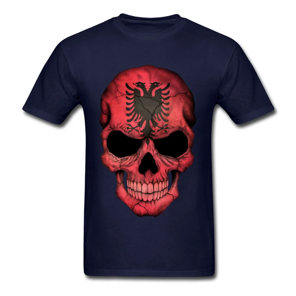 Albanian Flag Skull_navy